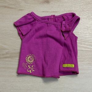 American Girl Sunshine Garden top Magenta with green Floral Accents